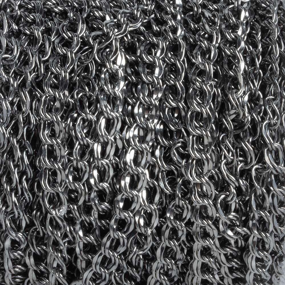 5mm Black Gold plated Double Link Chain by the Foot - The Bead Traders