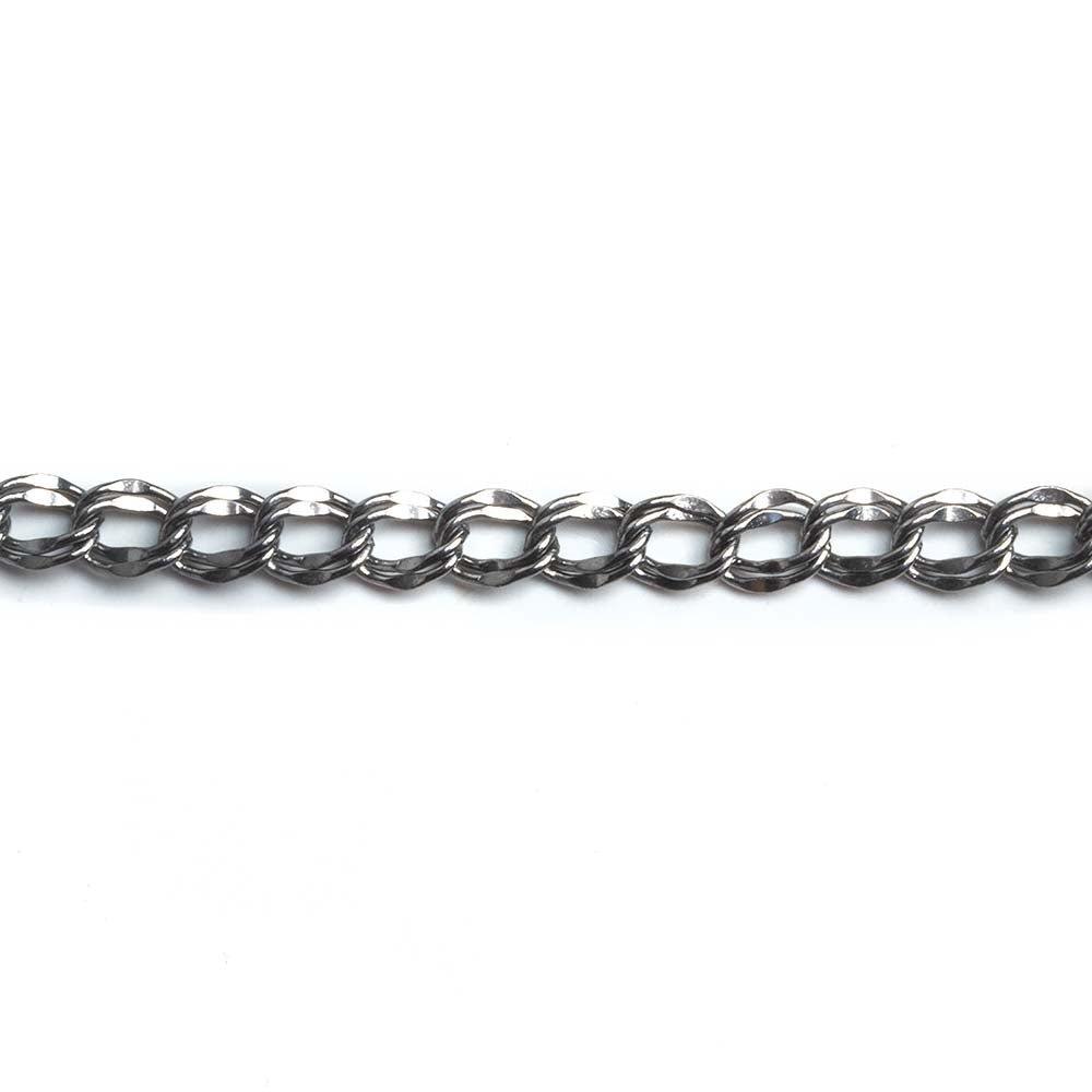 5mm Black Gold plated Double Link Chain by the Foot - The Bead Traders