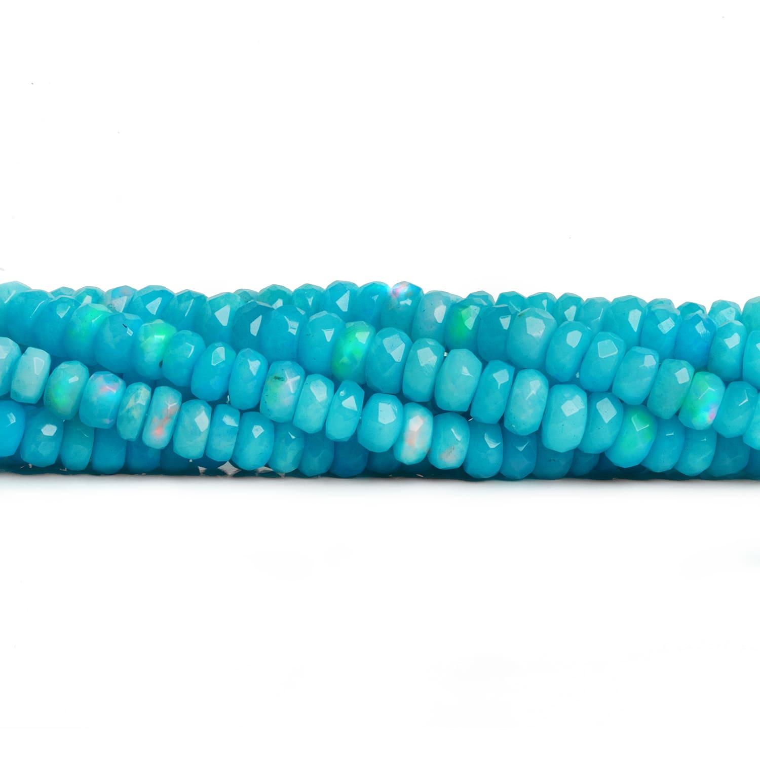 5mm Blue Ethiopian Opal Faceted Rondelles 16 inch 155 beads - The Bead Traders