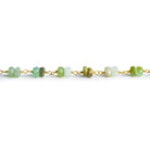 5mm Blue Peruvian Opal Rondelle Gold Chain 54 beads - The Bead Traders