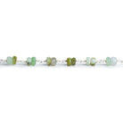 5mm Blue Peruvian Opal Rondelle Silver Chain 54 beads - The Bead Traders