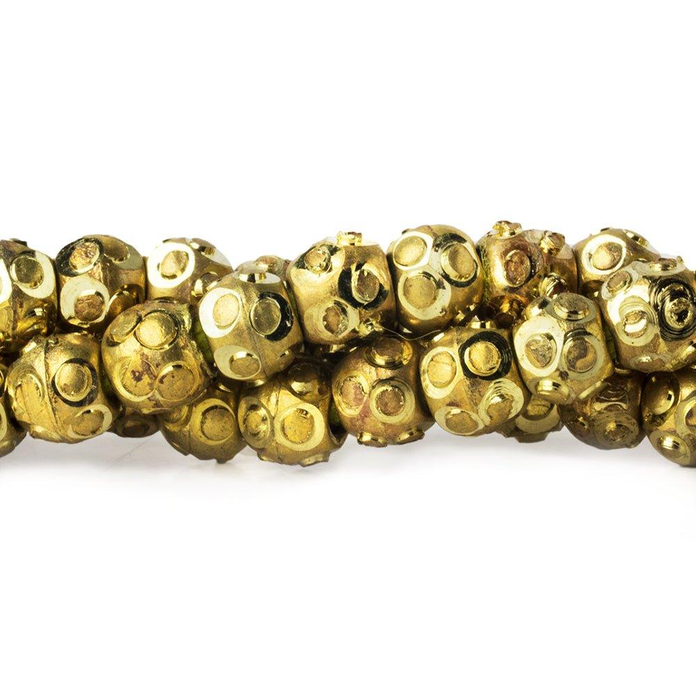5mm Brass Bead Round Brushed Diamond Cut Circle Beads, 8 inch - The Bead Traders