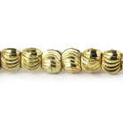 5mm Brass Curved Fluted Round Beads, 8 inch - The Bead Traders