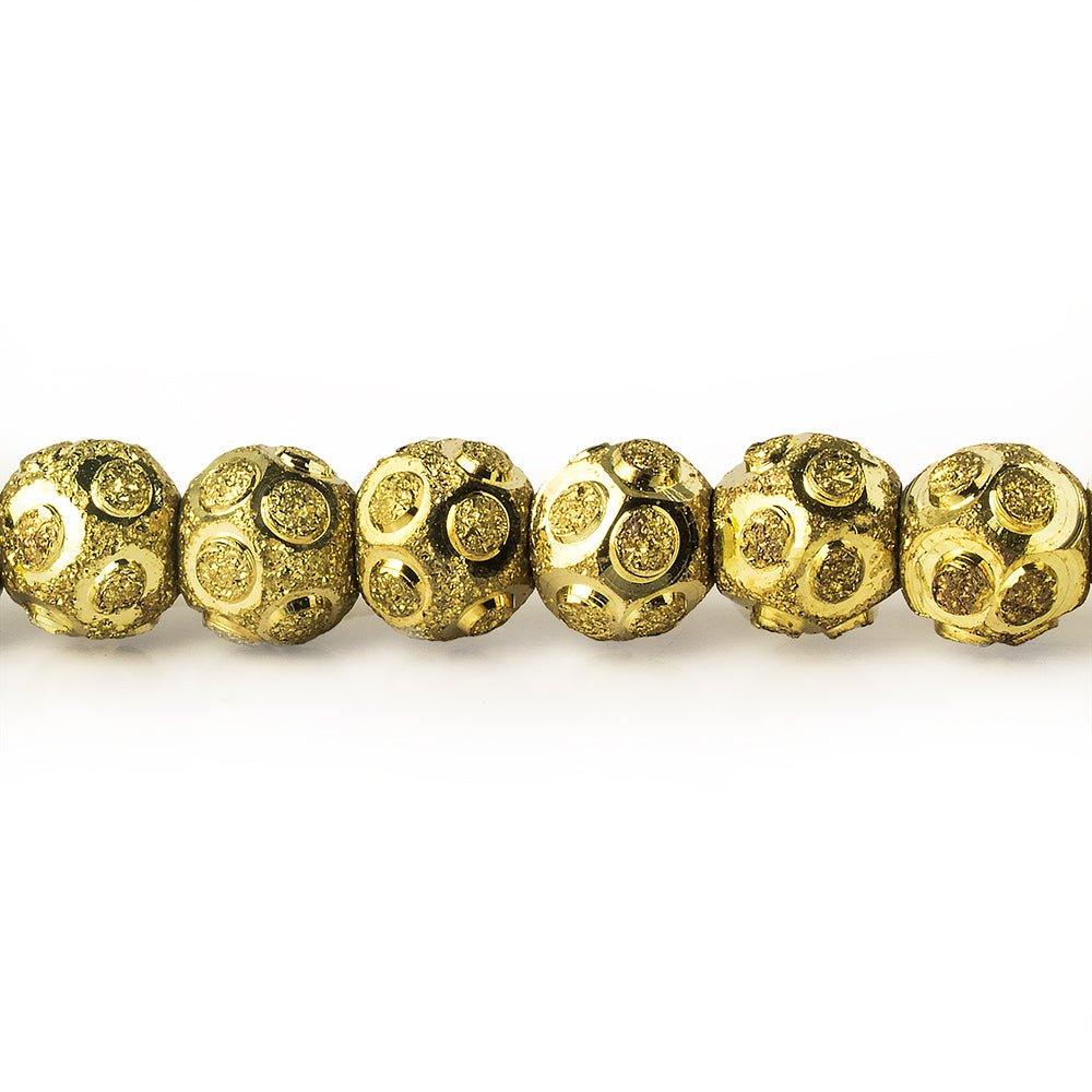 5mm Brass Diamond Cut Circle Round Beads, 8 inch - The Bead Traders