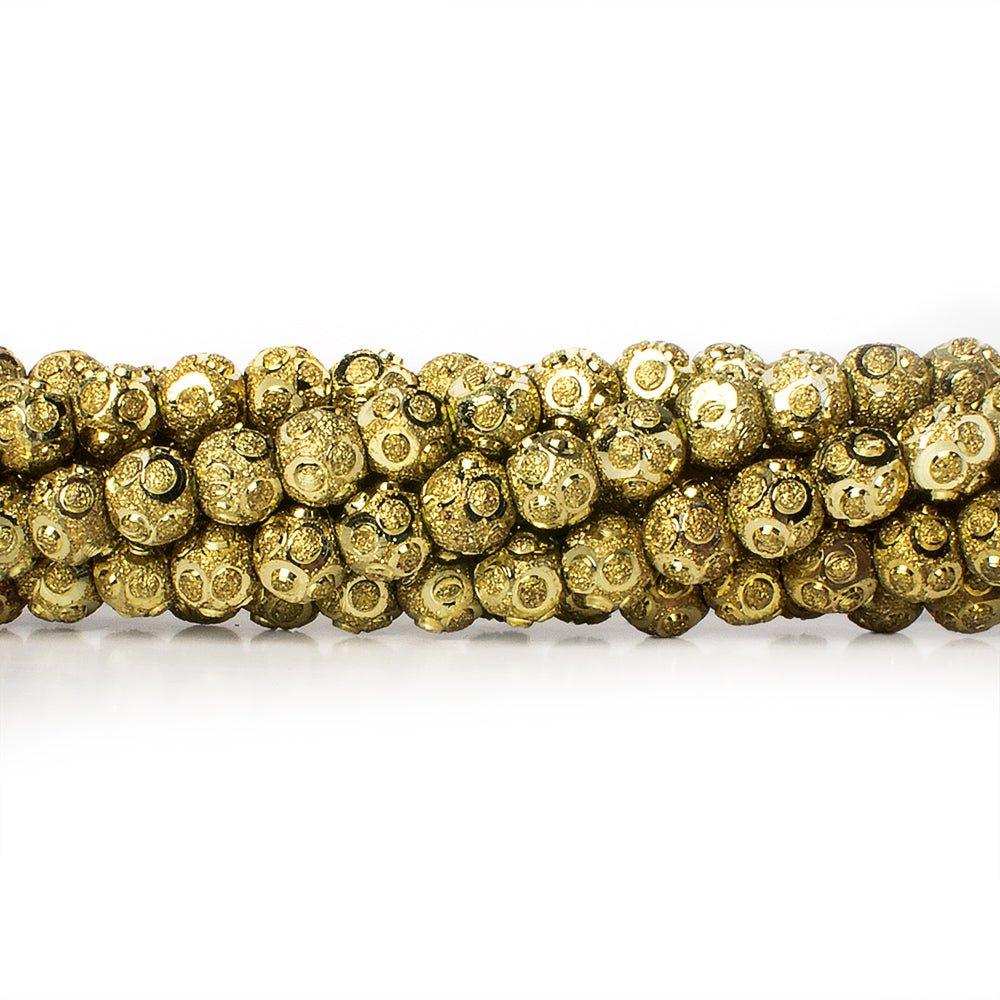 5mm Brass Diamond Cut Circle Round Beads, 8 inch - The Bead Traders