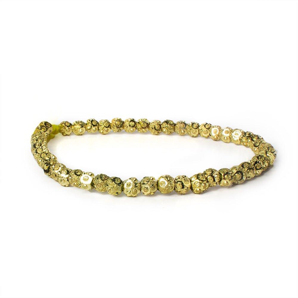 5mm Brass Diamond Cut Wave Circle Round Beads, 8 inch - The Bead Traders