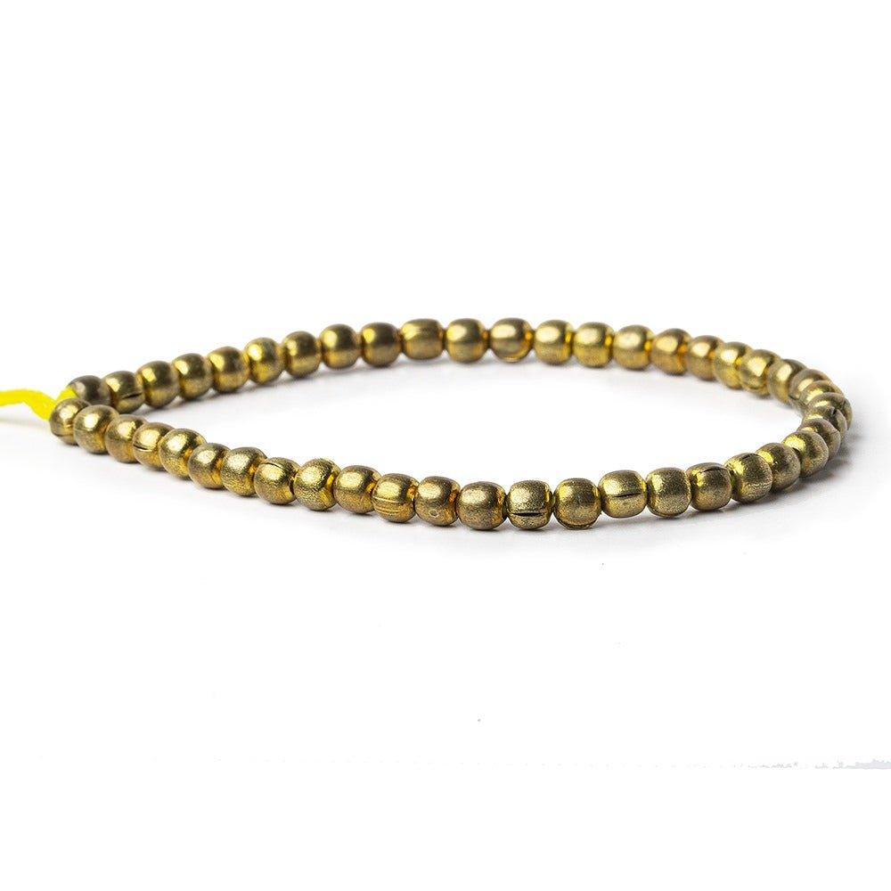 5mm Brass Plain Round Beads 8 inch 44 beads - The Bead Traders