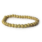 5mm Brass Textured with Shiny Stripe Round Beads, 8 inch - The Bead Traders