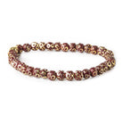 5mm Burgundy Enamel Diamond Cut Brass Rounds Beads, 8 inch - The Bead Traders