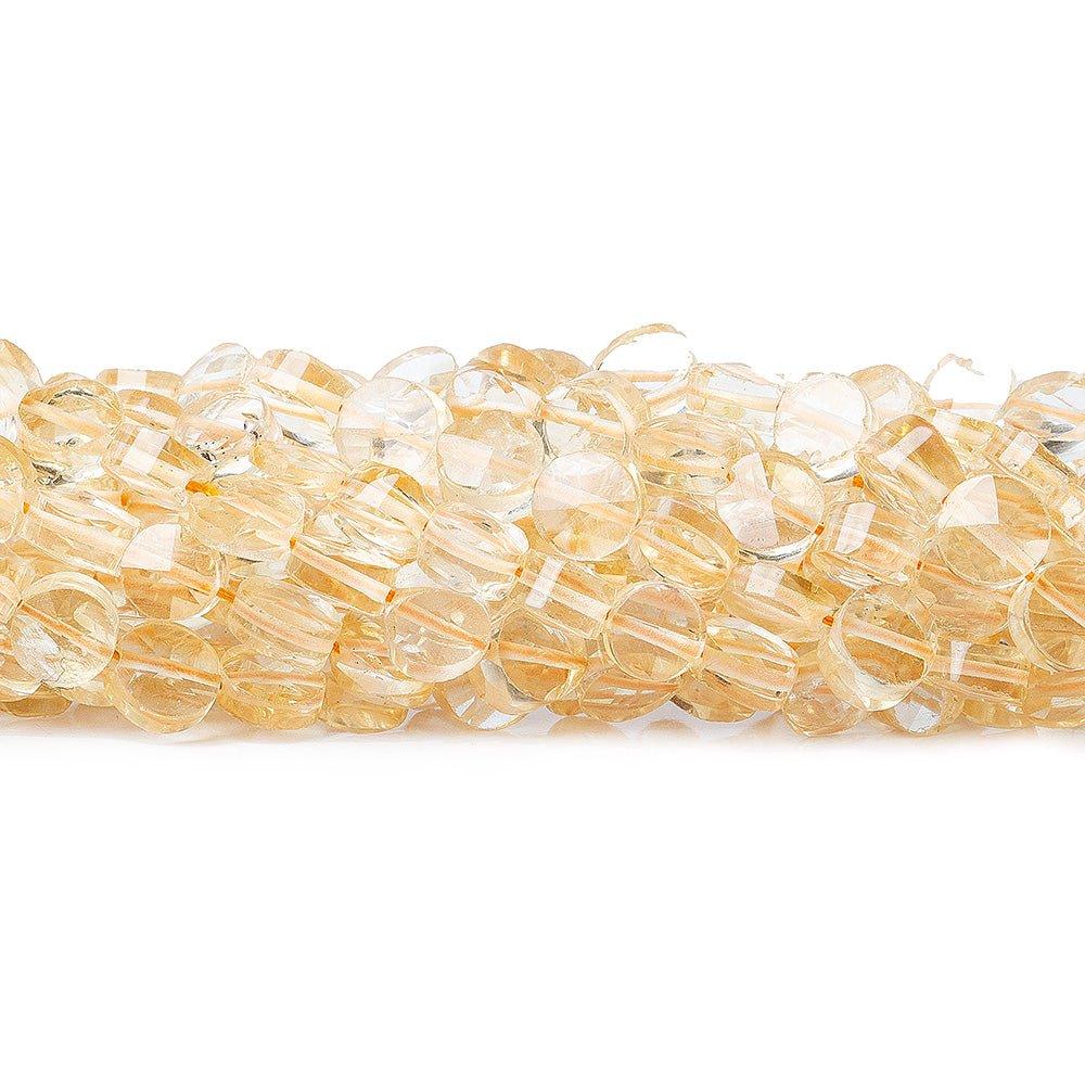 5mm Citrine Faceted Coin Beads 14 inch 66 pieces - The Bead Traders