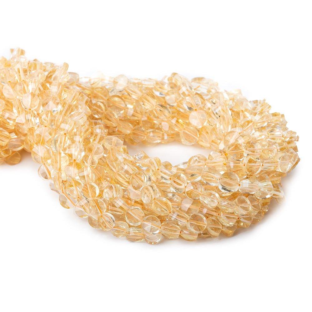 5mm Citrine Faceted Coin Beads 14 inch 66 pieces - The Bead Traders