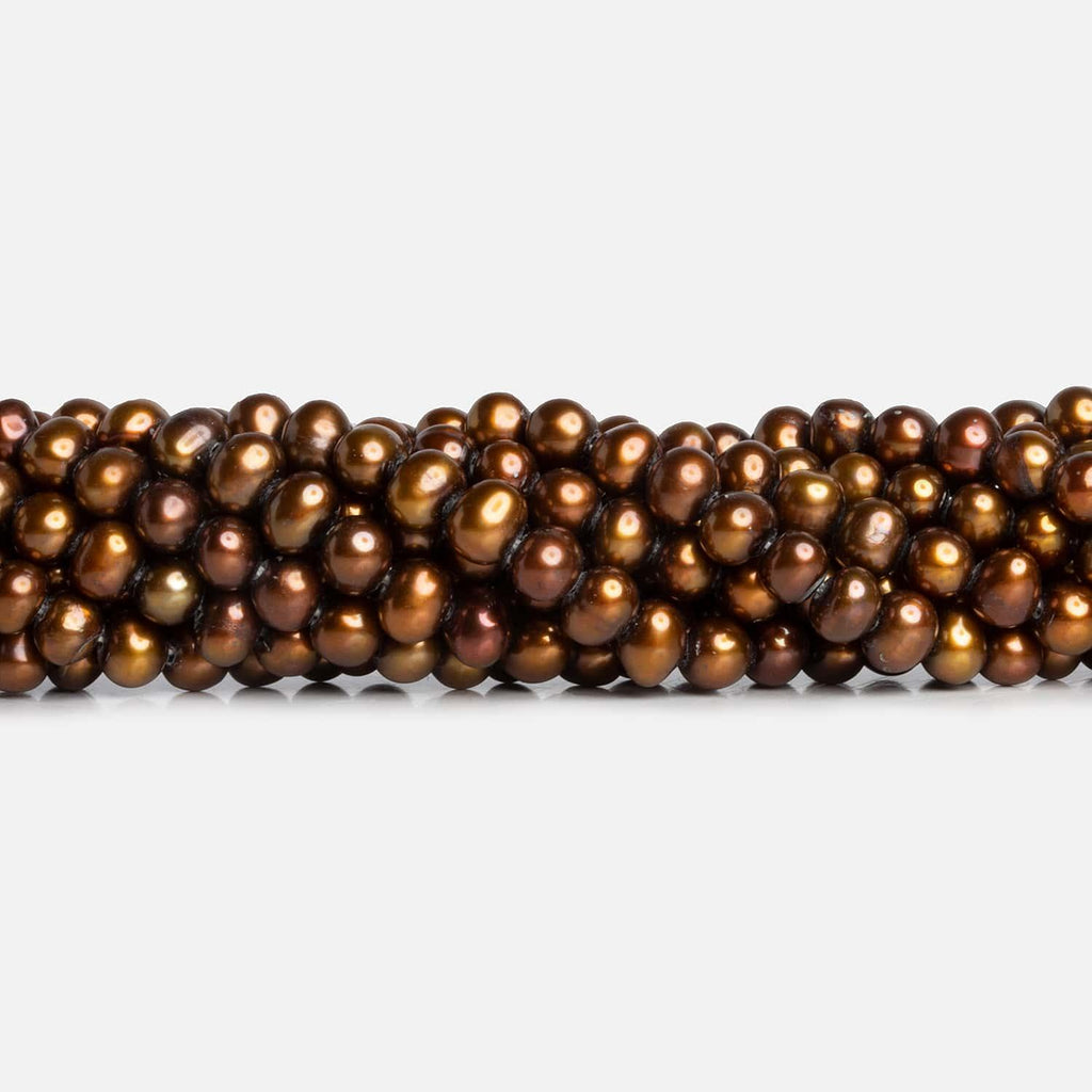 5mm Coffee Baroque Freshwater Pearls 15 inch 95 pieces - The Bead Traders