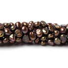 5mm Copperish Green Baroque Pearls, 15 inch - The Bead Traders