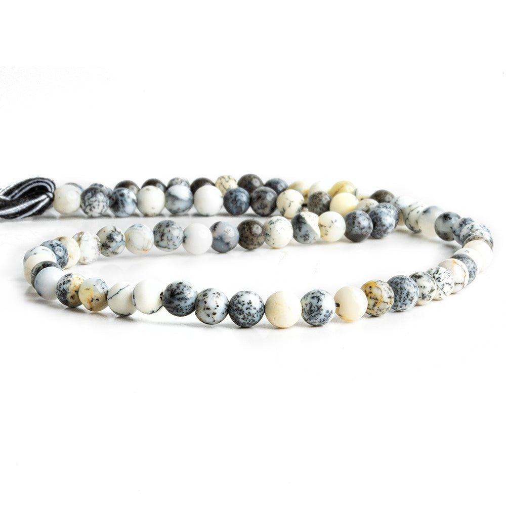 5mm Dendritic Opal Plain Round Beads 13 inch 77 pieces - The Bead Traders