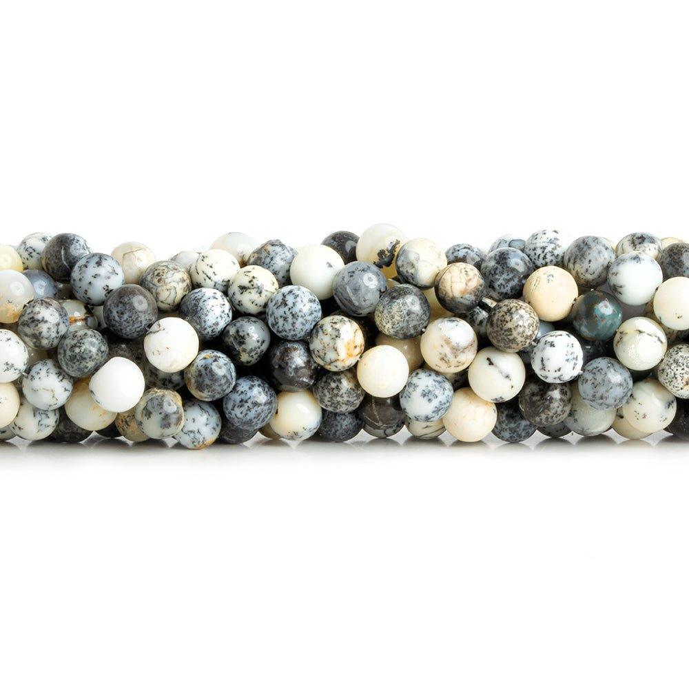 5mm Dendritic Opal Plain Round Beads 13 inch 77 pieces - The Bead Traders
