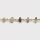5mm Dendritic Prehnite Gold Wire Wrapped Rosary Chain by the foot - The Bead Traders
