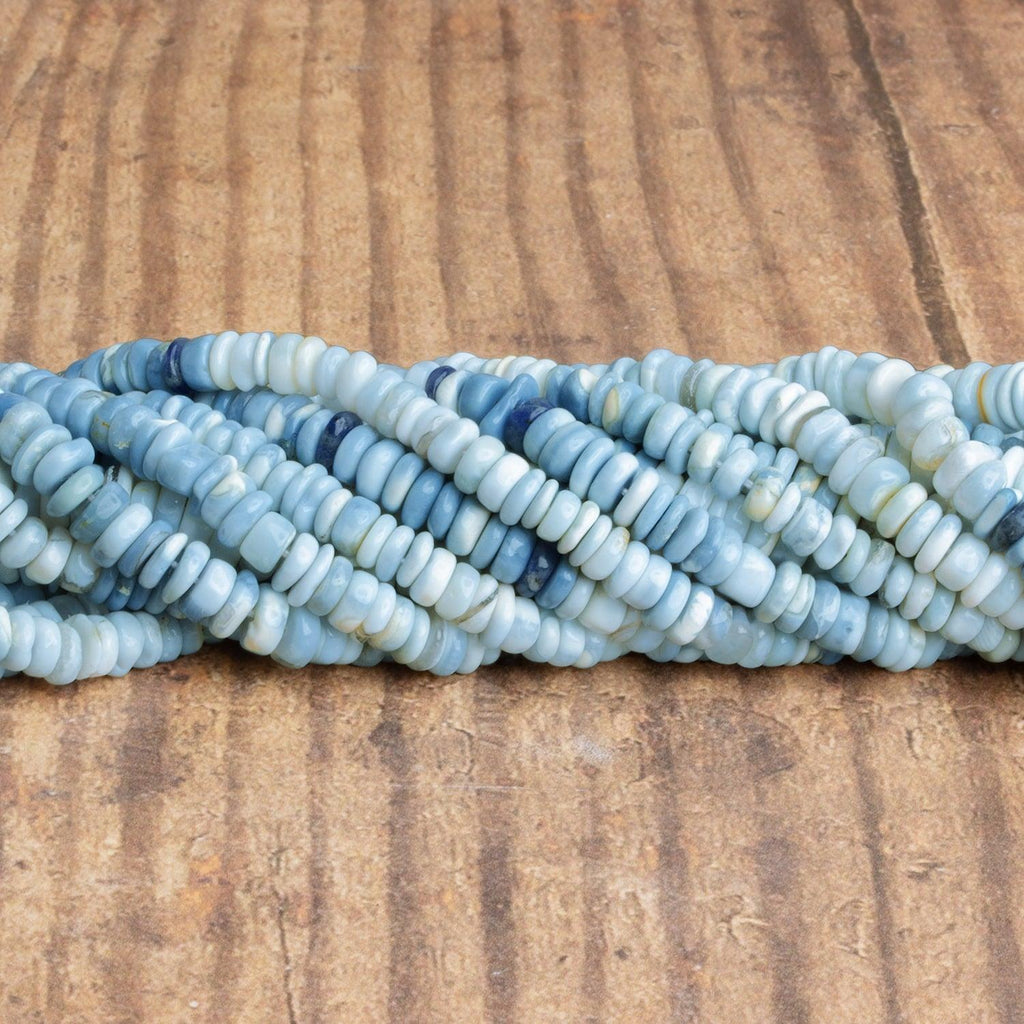 5mm Denim Opal Plain Heishis 16 inch 175 beads - The Bead Traders