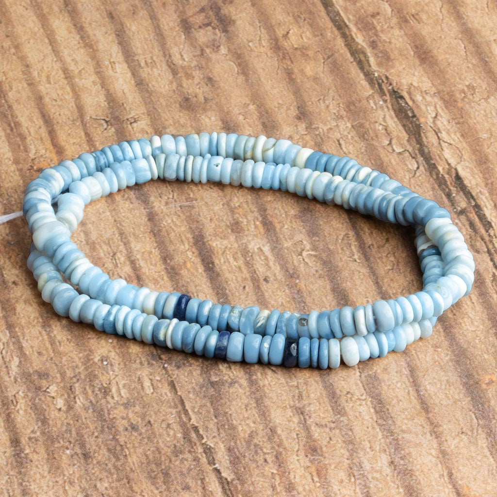 5mm Denim Opal Plain Heishis 16 inch 175 beads - The Bead Traders