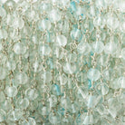 5mm Dyed Blue Quartz Plain Rounds Silver plated Chain by the foot 30 pieces - The Bead Traders