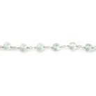5mm Dyed Blue Quartz Plain Rounds Silver plated Chain by the foot 30 pieces - The Bead Traders