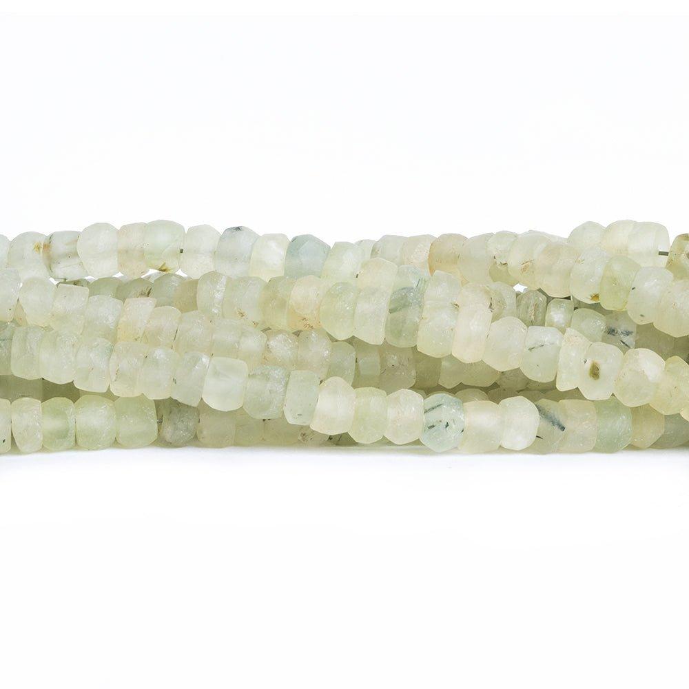 5mm Frosted Prehnite Rondelle Beads 14 inch 120 pieces - The Bead Traders