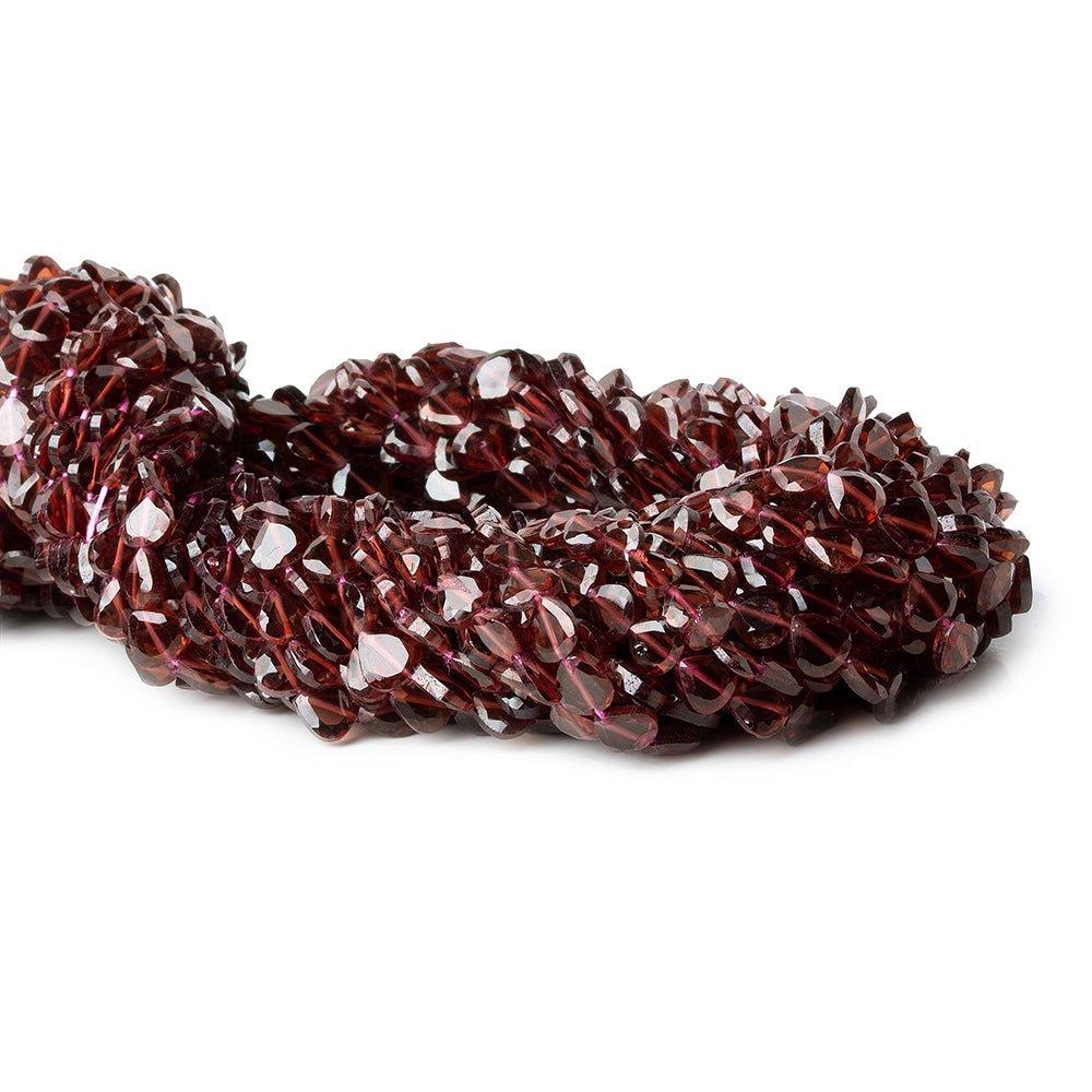 5mm Garnet Faceted Heart Beads, 14 inch - The Bead Traders