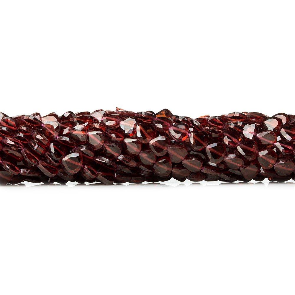 5mm Garnet Faceted Heart Beads, 14 inch - The Bead Traders