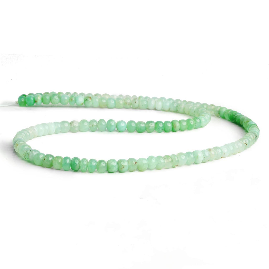 5mm Green Tanzanian Opal Plain Rondelles 18 inch 110 beads - The Bead Traders