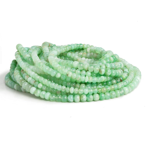 5mm Green Tanzanian Opal Plain Rondelles 18 inch 110 beads
