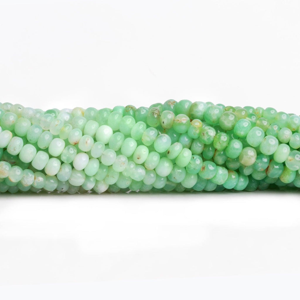 5mm Green Tanzanian Opal Plain Rondelles 18 inch 110 beads - The Bead Traders