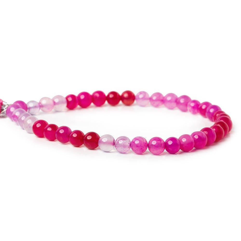 5mm Hot Pink Chalcedony Plain Round Beads 8 inch 40 pieces - The Bead Traders