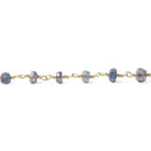 5mm Iolite faceted rondelle 22kt Gold Filled Chain by the foot - The Bead Traders