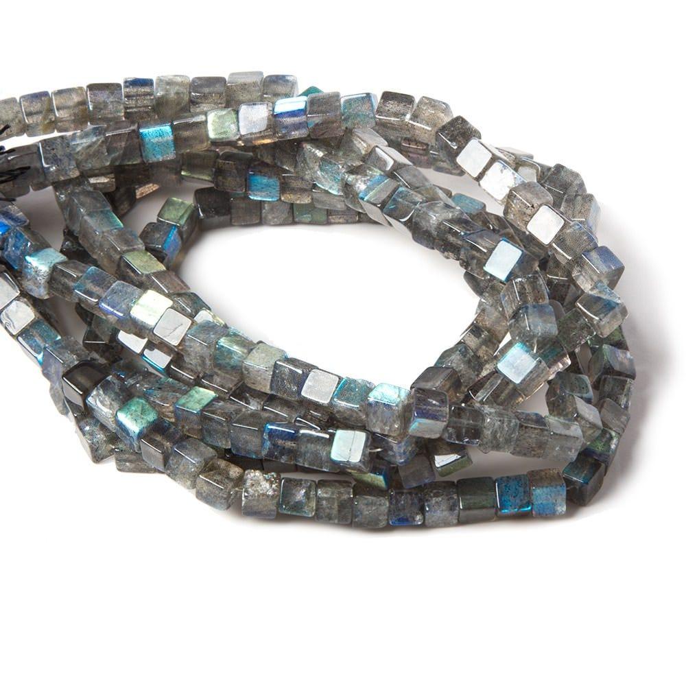 5mm Labradorite Beads Plain Cubes 15 inch 80 pieces - The Bead Traders