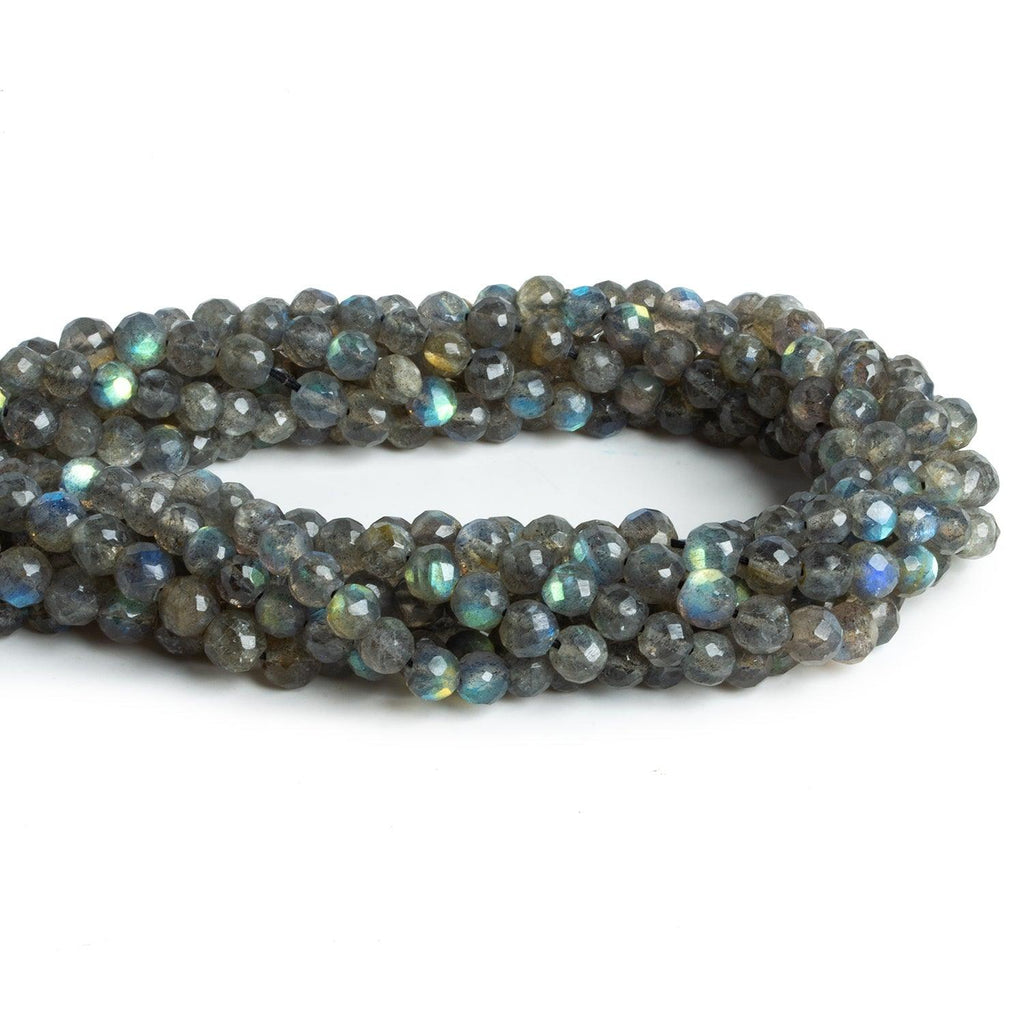5mm Labradorite Faceted Rounds 13 inch 65 beads - The Bead Traders