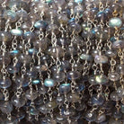 5mm Labradorite plain rondelle Silver Wire Wrapped Chain by foot 36 pieces - The Bead Traders
