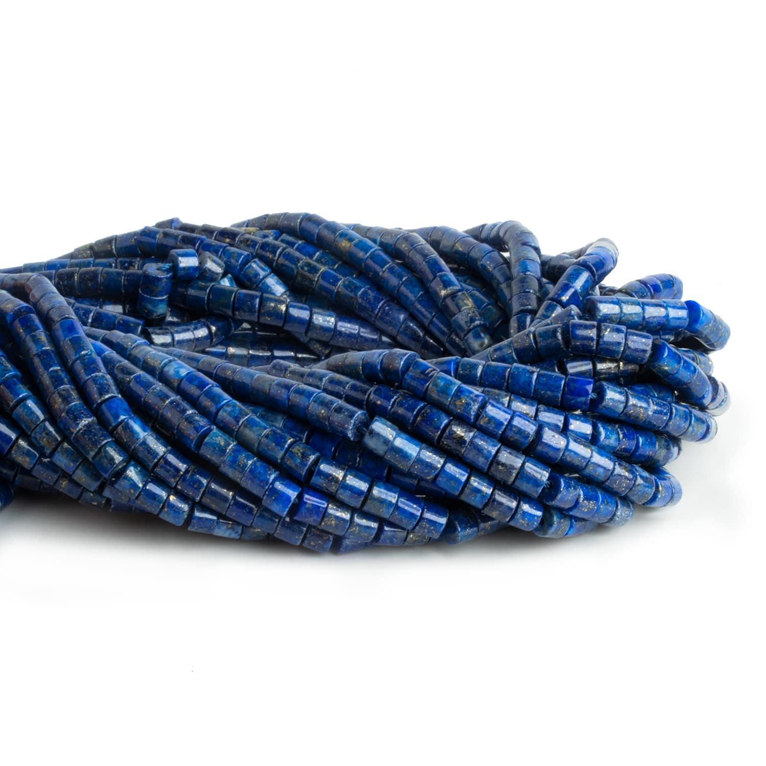 5mm Lapis Lazuli Plain Tubes 15 inch 100 pieces - The Bead Traders