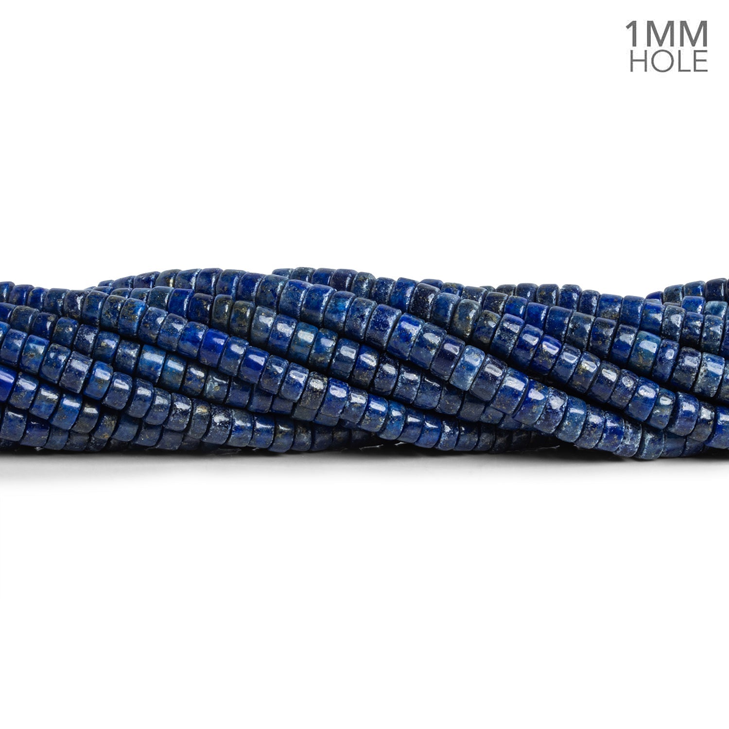 5mm Lapis Lazuli Plain Tubes 15 inch 140 beads - The Bead Traders
