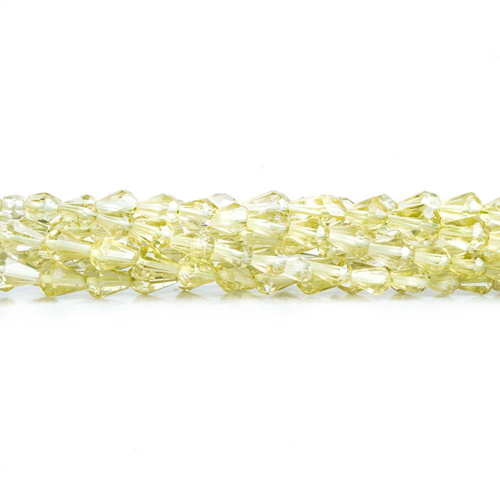 5mm Lemon Quartz Straight Drilled Teardrop Beads 15 inch 80 pieces - The Bead Traders
