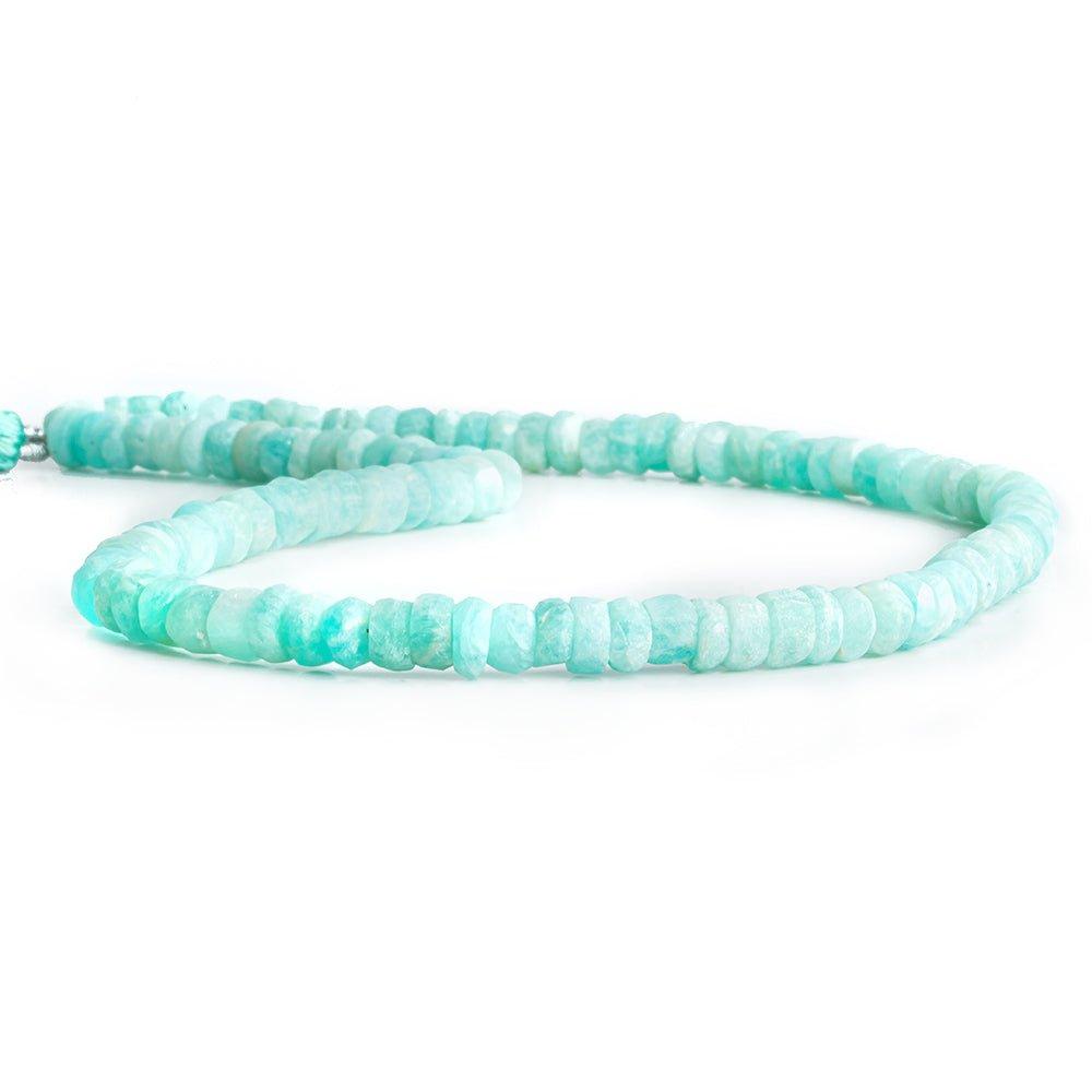 5mm Matte Amazonite Plain Rondelle Beads 13 inch 115 pieces - The Bead Traders