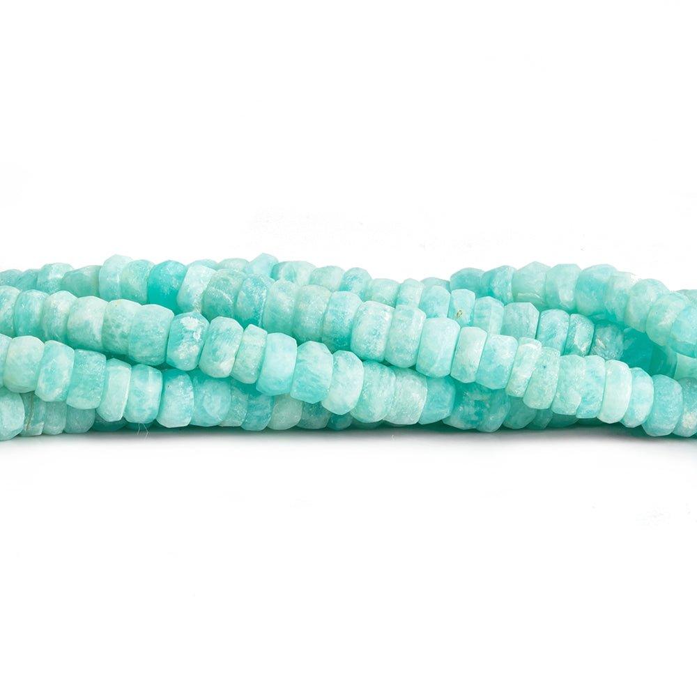 5mm Matte Amazonite Plain Rondelle Beads 13 inch 115 pieces - The Bead Traders