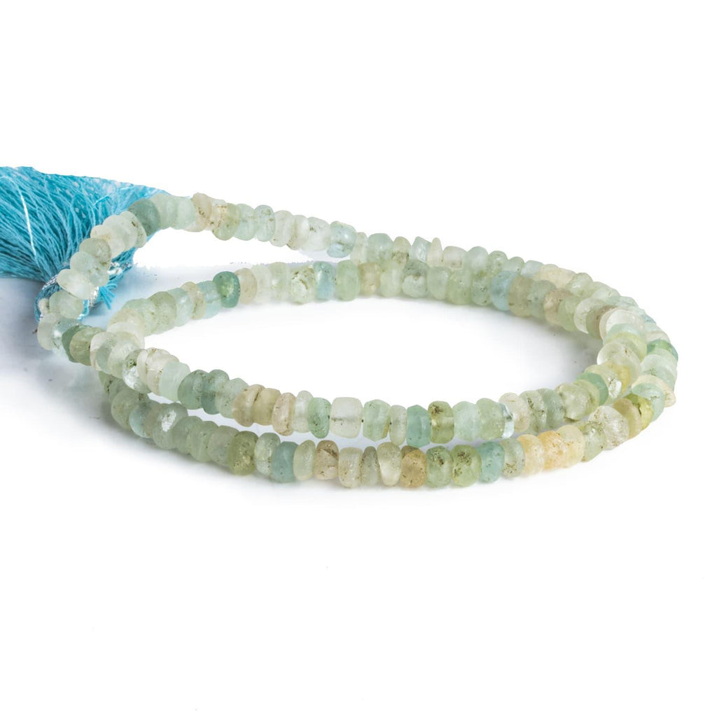 5mm Matte Multi Beryl Plain Rondelles 14 inch 110 beads - The Bead Traders