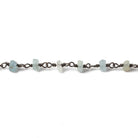 5mm Matte Multi Beryl rondelle Black Gold Chain by the foot with 29 pieces - The Bead Traders