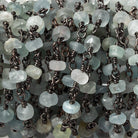 5mm Matte Multi Beryl rondelle Black Gold Chain by the foot with 29 pieces - The Bead Traders
