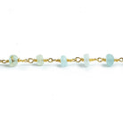5mm Matte Multi Beryl Rondelle Gold Chain by the foot 29 pieces - The Bead Traders
