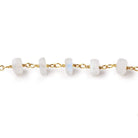 5mm Matte Rainbow Moonstone Plain Rondelles on Gold Plated Chain 35pcs - The Bead Traders