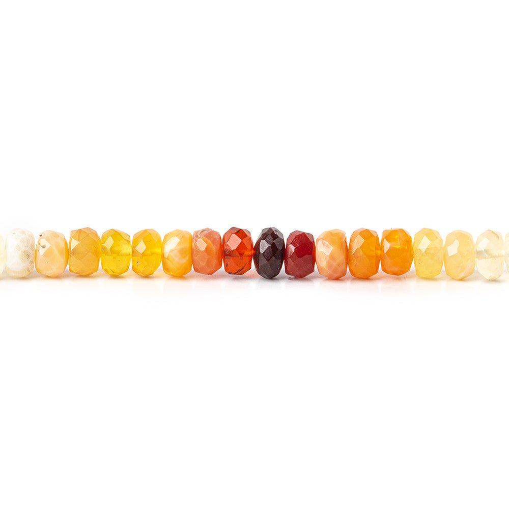 5mm Mexican Fire Opal Faceted Rondelle Beads 15 inch 105 pieces - The Bead Traders