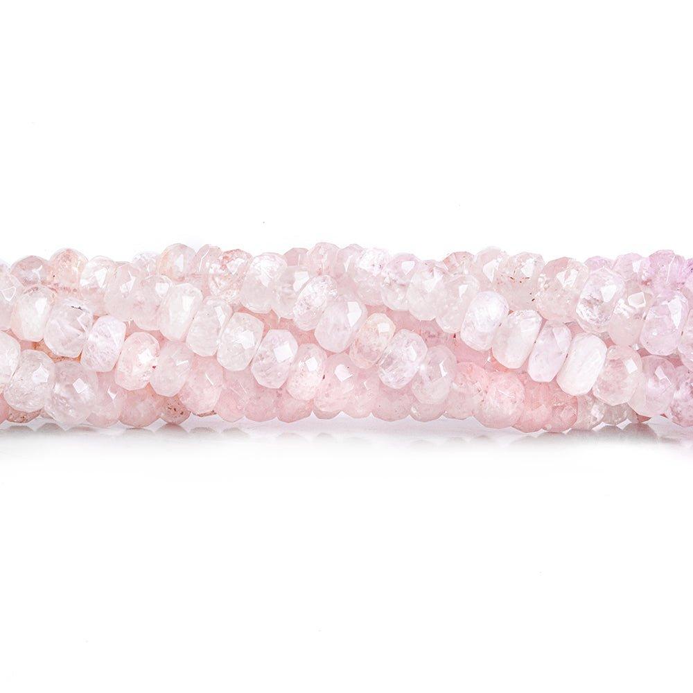 5mm Morganite Faceted Rondelle Beads 16 inch 145 pieces - The Bead Traders