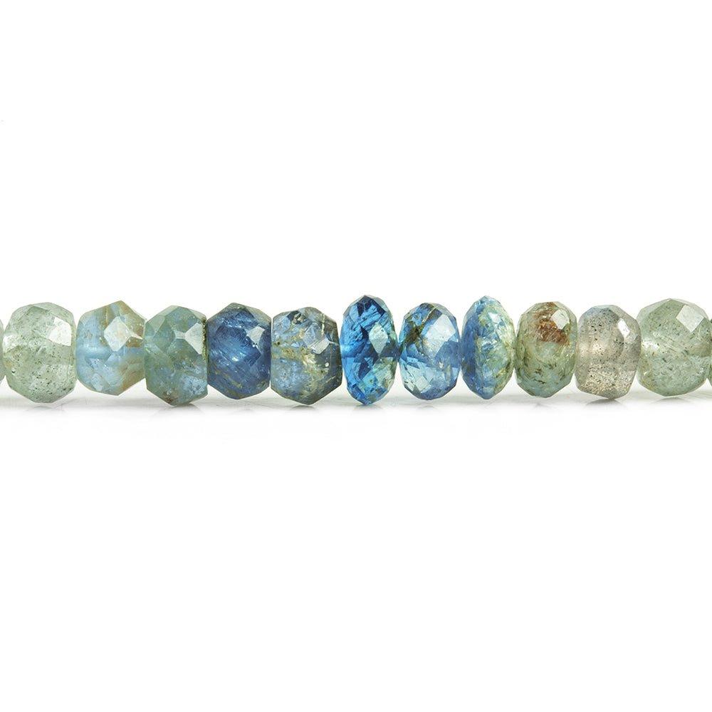 5mm Moss Aquamarine Faceted Rondelle Beads 15 inch 120 pieces - The Bead Traders