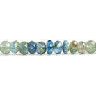 5mm Moss Aquamarine Faceted Rondelle Beads 15 inch 120 pieces - The Bead Traders