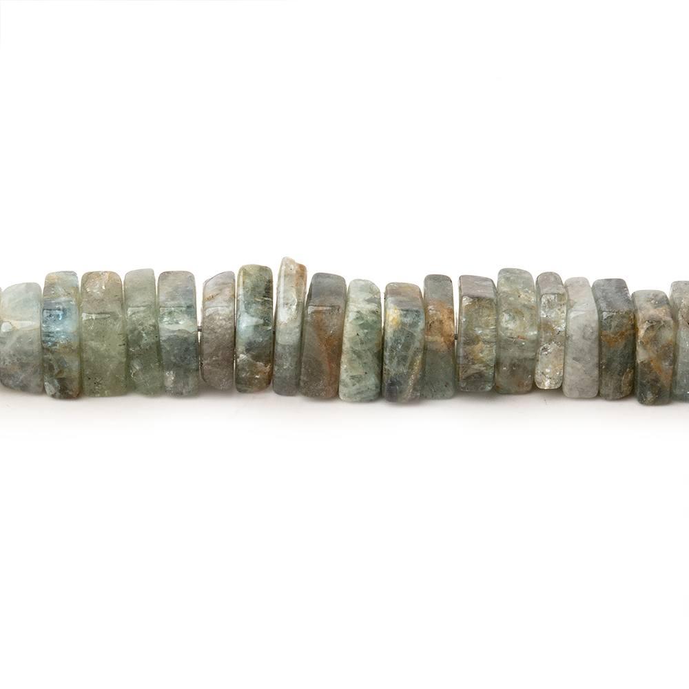 5mm Moss Aquamarine Plain Square Heshi Beads 16 inch 95 pieces - The Bead Traders